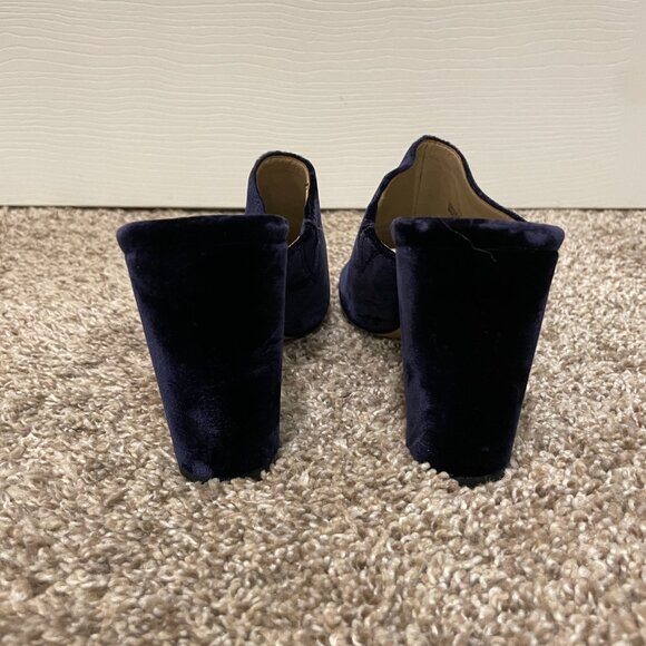 Ann Taylor Hayden Blue Velvet Heeled Mules in Night Sky Size 7 - Picture 4 of 6